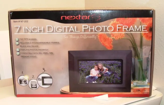 Nextar 7 Inch Digital Photo Frame-  #N7-202  - Includes 2 Frames - NWOT