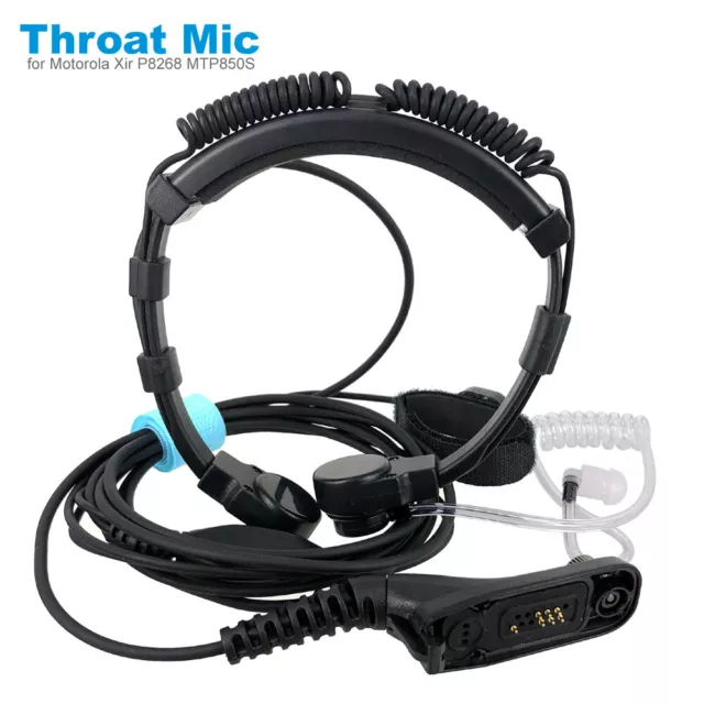 Throat Vibration Mic Headset for Motorola Xir P8268 P8200 MTP850S DP3600 APX2000