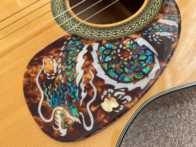 1x Acoustic guitar deluxe 2mm scratchplate pickguard teardrop dragon custom