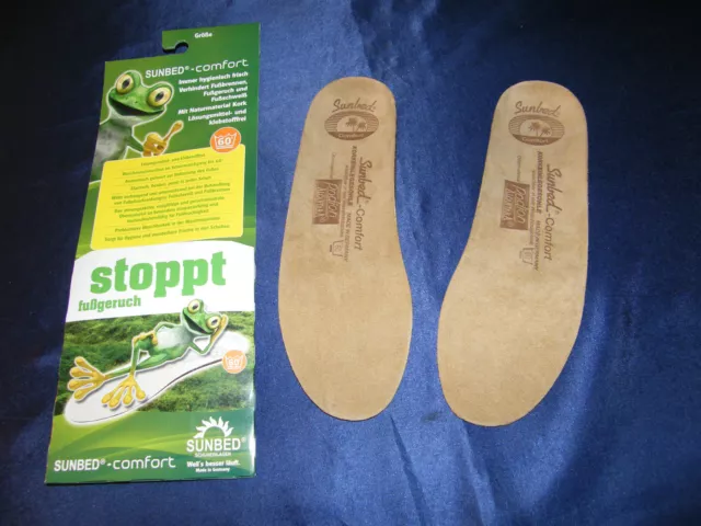 SUNBED COMFORT KORK EINLEGESOHLE FUßBETT Gr. 36 - 48 WASCHBAR STOPPT FUßGERUCH