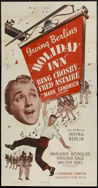 HOLIDAY INN Movie POSTER 27x40 B Bing Crosby Fred Astaire Marjorie Reynolds