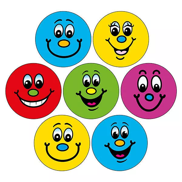 175 Happy Face Smiley School Children Pupil Reward Motivational Stickers 20mm