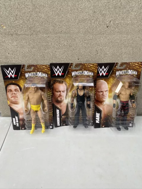 WWE BASIC SERIES KANE, Undertaker, Andre Giant Mattel Wrestlemania ...
