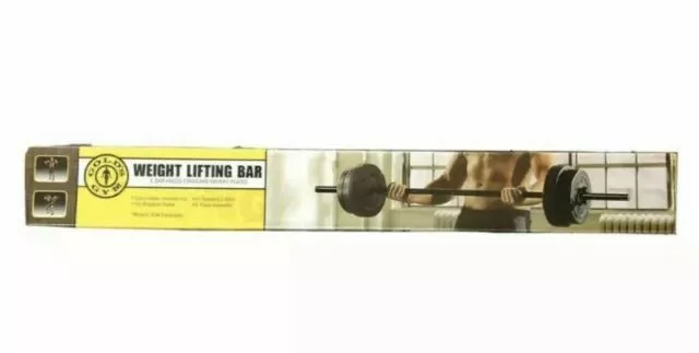 Golds Gym 5ft Bar Holds Standard Olympic Weight Plates Barbell 3PC New (other)