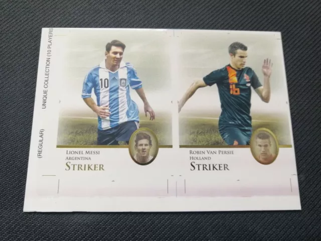 2013 Futera unique soccer Messi/Van Persie uncut sheet Promo set /25 SSP