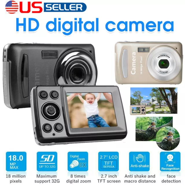 New Digital Camera 2.4 Inch TFT LCD Screen 4X Zoom HD 16MP 1080P Anti-Shake Mic