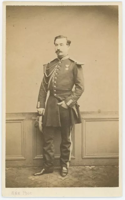 Military CDV circa 1865. Second Lieutenant Infantry by Sée in Paris.