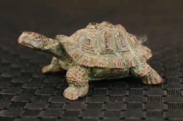 Rare Chinese old bronze tortoise turtle Statue Tea pet Art table decoration