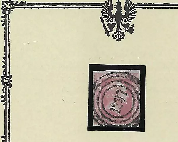 Preussen Mi.-Nr. 6ax breitrand mit Nr.-Stpl. 1297 Salzbrunn (1 Sgr. rosa, dünnes