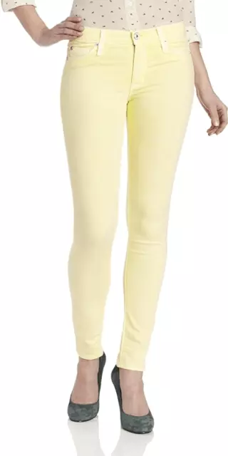 Hudson Womens Yellow Banana Nico Mid Rise Skinny Stretch Jeans Size 25