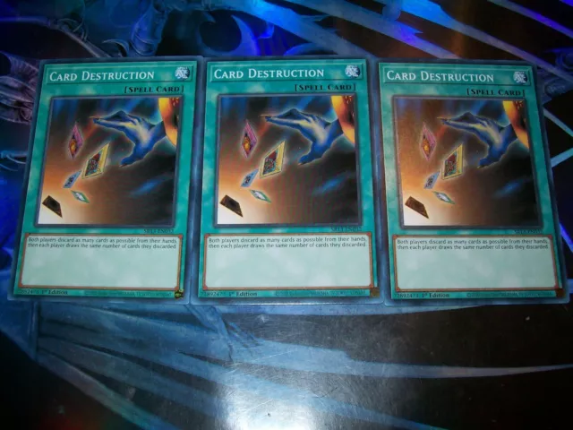 3x Card Destruction 1st Edition Common SR13-EN032 Yu-Gi-Oh!
