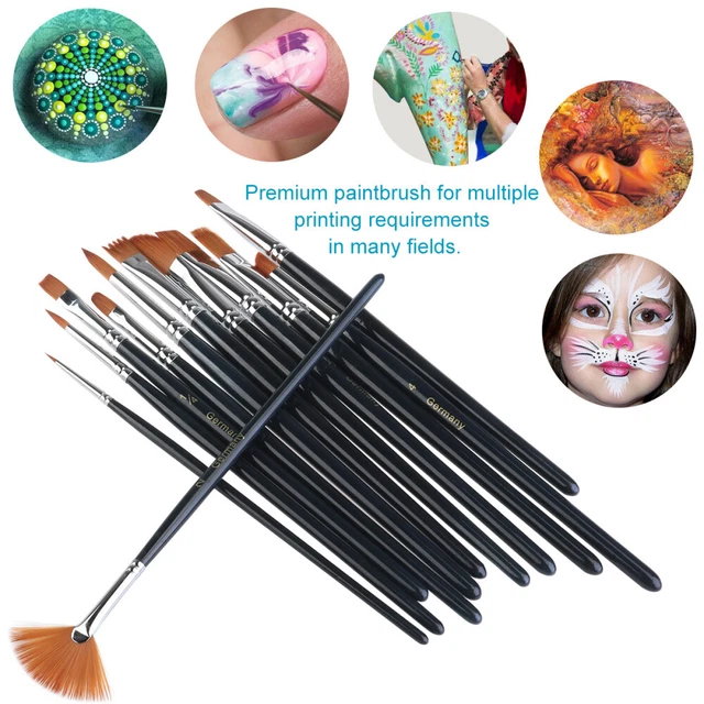 Oil paint brush 12Pz/Set di pennelli artistici per acquerelli acrilici pittu