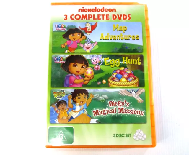 Dora The Explorer DVDs Map Adventures/Egg Hunt/Diego's Magical Missions R4 G