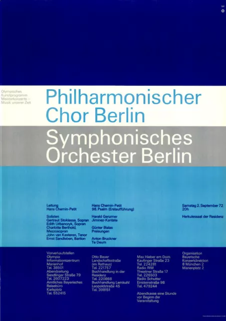 Olympische Spiele 1972 München Motiv "Philharmonischer Chor Berlin" KULTUR A0