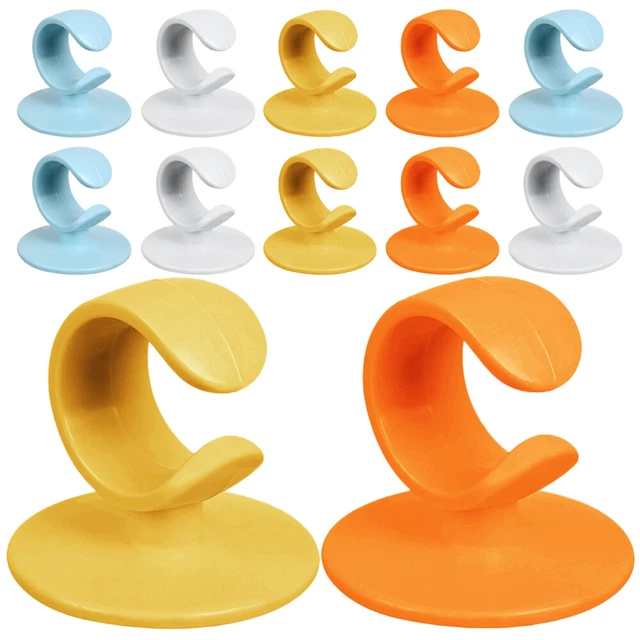 12Pcs Plug Holder Plug Hooks Wall Mounted Plug Organizer Socket Holder Adhesive