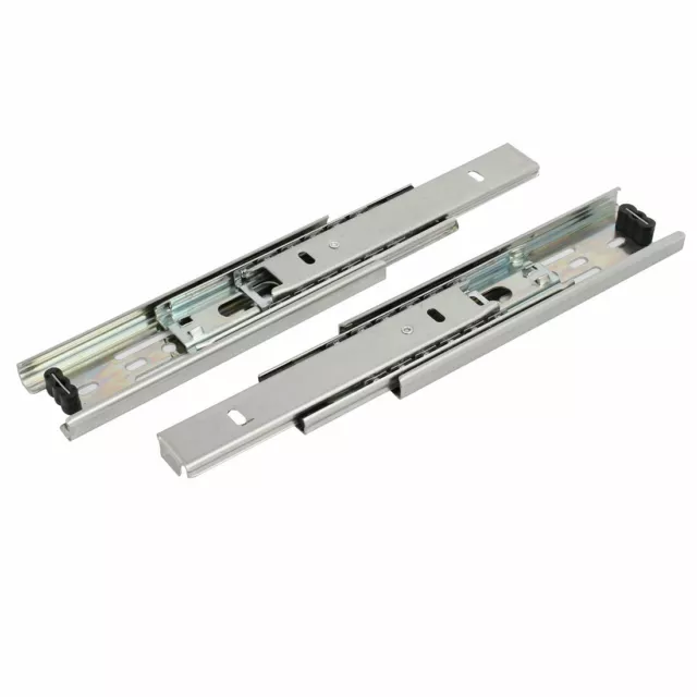 6-inch Length 3 Sections Telescoping Ball Bearing Damper Drawer Slides 2pcs