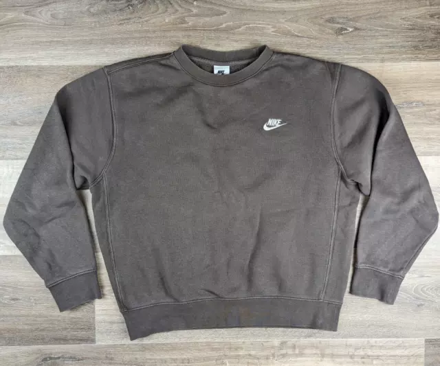 Men's Nike Brown Sweatshirt Size Small Relaxed Boxy Fit Sweater