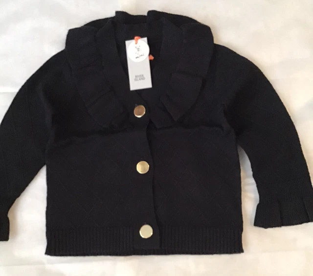 River island mini girls aged 18-24 months black frilly cardigan outfit BNWT 3