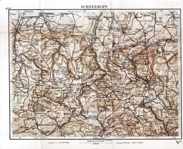 Oberhof 1910 orig. Stadtplan, Karten + Reisef. (34 S.) Suhl Schmiedefeld Ohrdruf