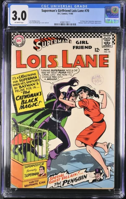 Supermans Freundin Lois Lane #70. Nov 1966. Dc. 3.0 Cgc. 1St Sa App Catwoman!