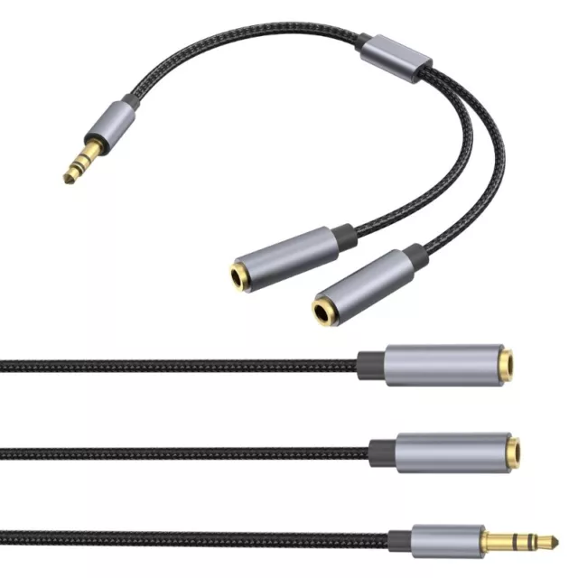 Convenient Headphone Splitters Cable Earphone Male to 2X Female Aux Cable