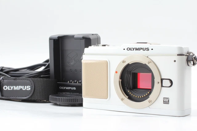 [MINT w/strap]  Olympus PEN E-P1 12.3MP Digital Camera White From JAPAN