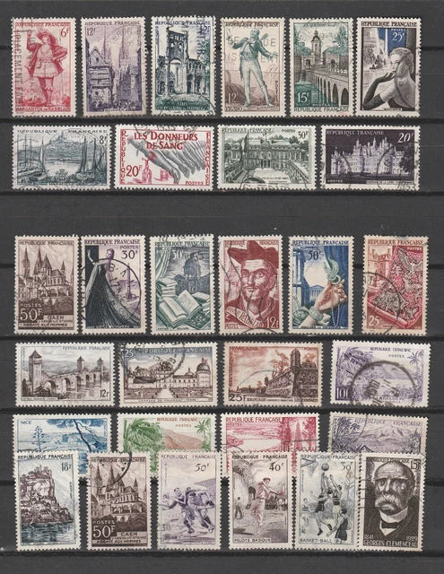 Lot De Timbres France Oblitérés – Années 1949 Et 1950 – Collection