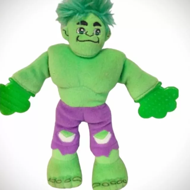 Marvel Spider Man Friends Incredible Hulk Teether Rattle Plush Lovey Baby Toy 9”