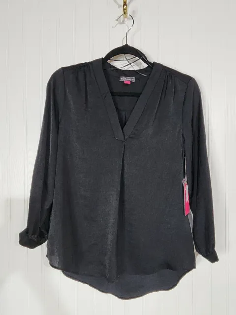 Two by Vince Camuto Ladies' V Neck 3/4 Sleeve Top Size S Black Casual
