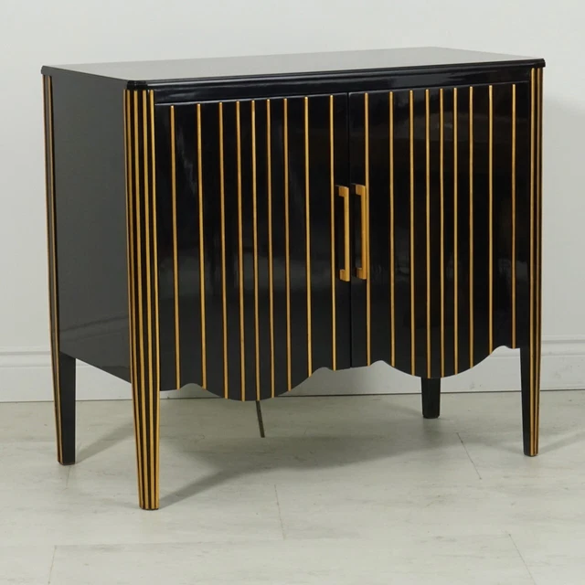 Stunning Server Sideboard Console Hand Carved Mahogany Gold Leaf and Inlay