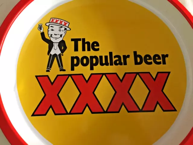 Vintage Willow Australia Round XXXX Fourex Beer Drinks Tray Pub Man Cave Bar 3