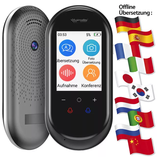 Mobiler KI-Echtzeit-Sprachübersetzer, 136 Sprachen, ChatGPT-Assistent