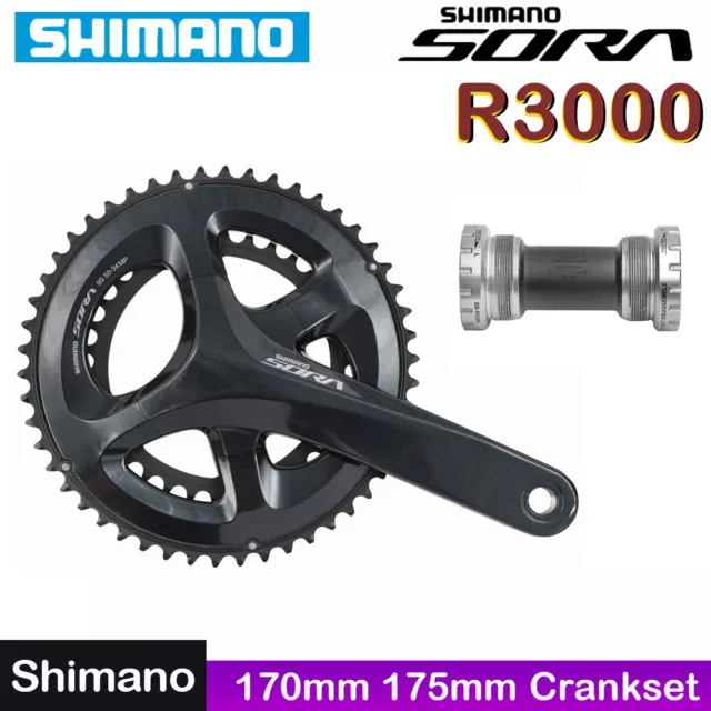 New Shimano SORA R3000 170mm 175mm 50/34T Crankset 2x9-speed Road Bike Parts