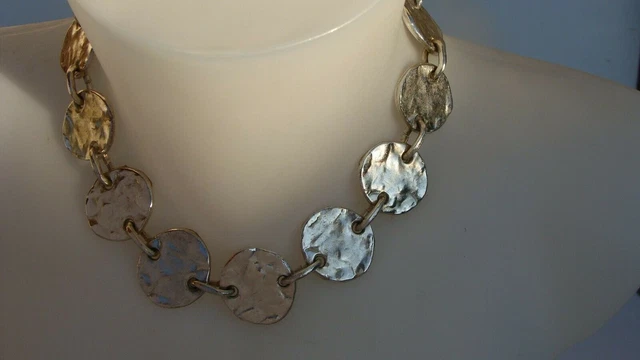 Collier Vintage Signé Nelly Biche De Bere - Ancien, En Métal Argenté, Occasion, Bijou Ancien