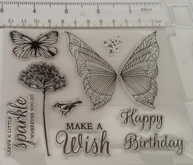 Butterflies etc. Clear Acrylic Stamps for Card Making, Scrapbooking and Crafting