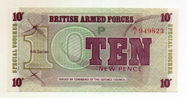 British Armed Forces TEN NEW PENCE Note 6th Series UNC