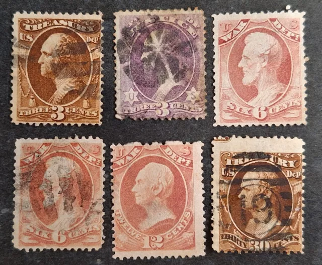 RARE 1873- United States lot of Departmental stamps MNG / used