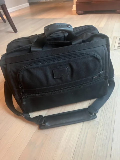 Tumi Carry-On Messenger Computer Weekend Bag Nylon Leather Black