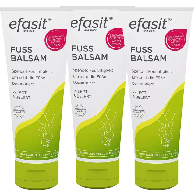 3x 75ml Efasit Fuß Balsam spendet Feuchtigkeit Erfrischt die Füße Desodoriert