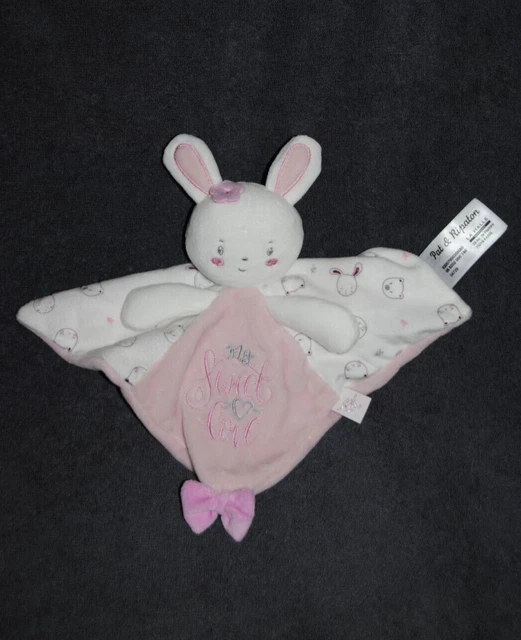 Doudou Plat Lapin Rose Blanc LA HALLE KIMBALOO Pat Et Ripaton My Sweet Love NEUF