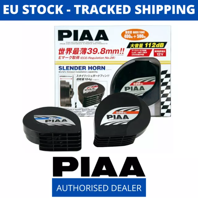 PIAA Dual Tone Slender Horn kit SLIM 400Hz/500Hz Electric (Twin Pack)(HO12)