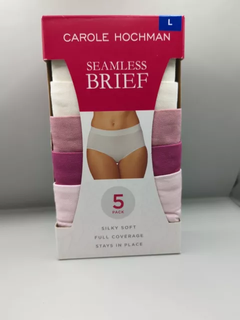 CAROLE HOCHMAN SEAMLESS Brief 5 Pack Includes 3 Shades Of Pink & 2 White  Size L £19.99 - PicClick UK