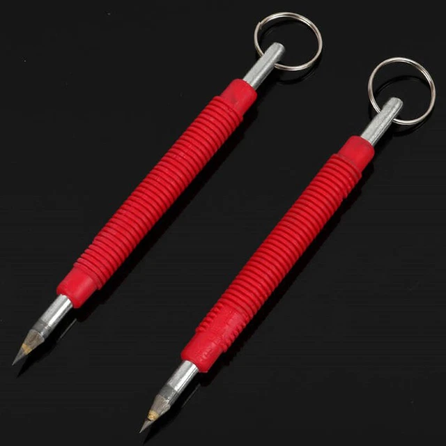 Pluma de escritura de carburo de tungsteno de doble extremo punta de acero marcador de escriba M ❤XH