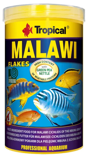 Tropical Malawi Flakes 250 ML Mangime IN Fiocchi per Pesce Persico Mbuna Ciclidi