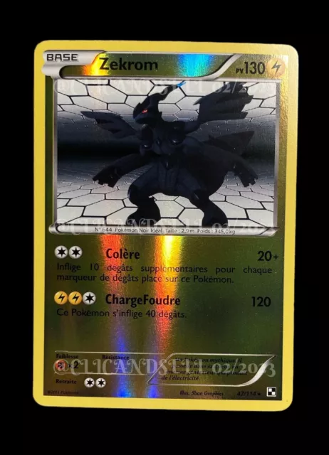 A63 Rare Carte POKEMON Zekrom 130 PV 50/99