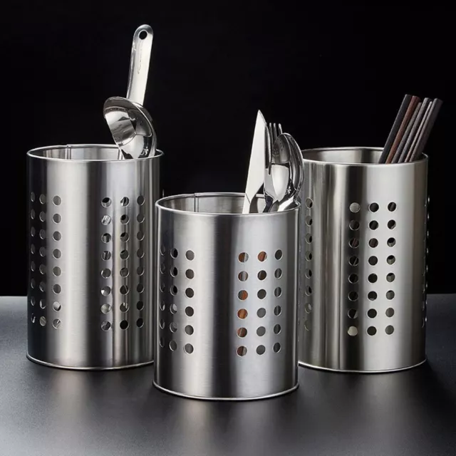 Stainless Steel Cutlery Holder Utensil Drying Basket Organiser Drainer Stands