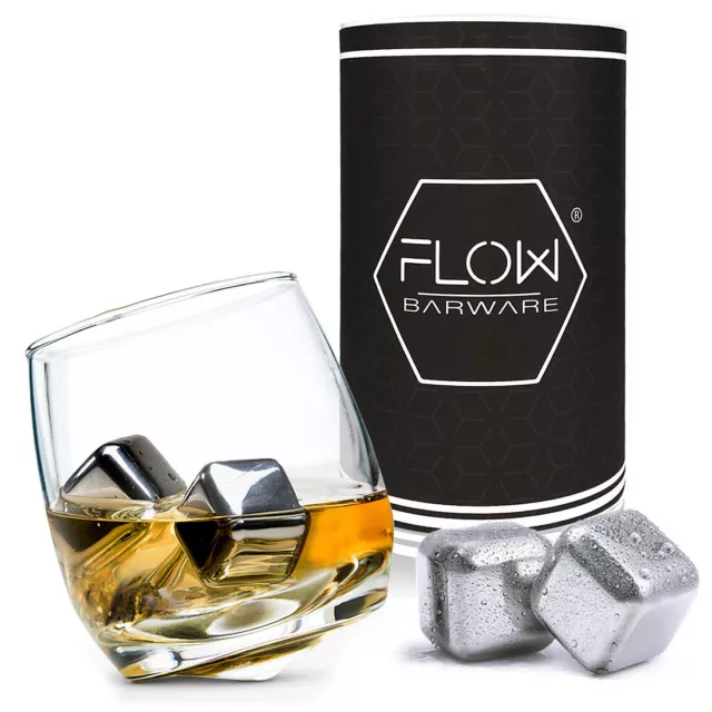 Schaukelwhiskey Glas & Whiskeysteine Eiswürfel Geschenkset, Brandy/Spirituosen Glas