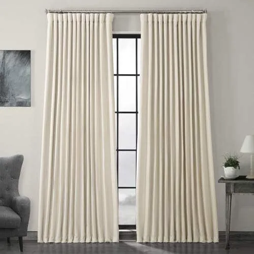 Half Price Drapes Extra Wide Linen Room Darkening Curtain 100x120 Birch