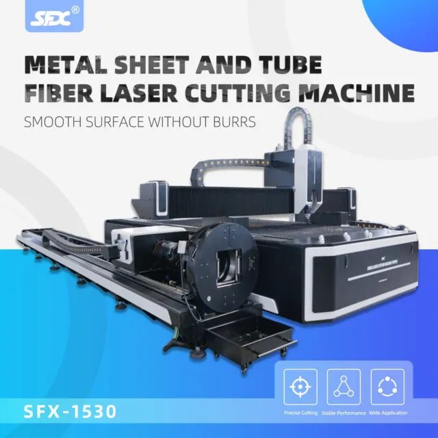 2000W Sheet Metal Cutting Machine 6m Tube Cutter Laser 1500*3000mm 220V 1-Phase