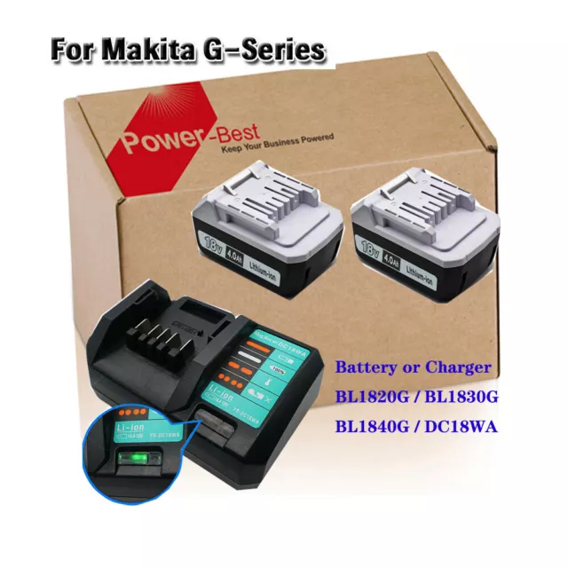 For Makita BL1815G G-Series Battery 18V BL1813G 1830G HP457D 198186-3 Charger